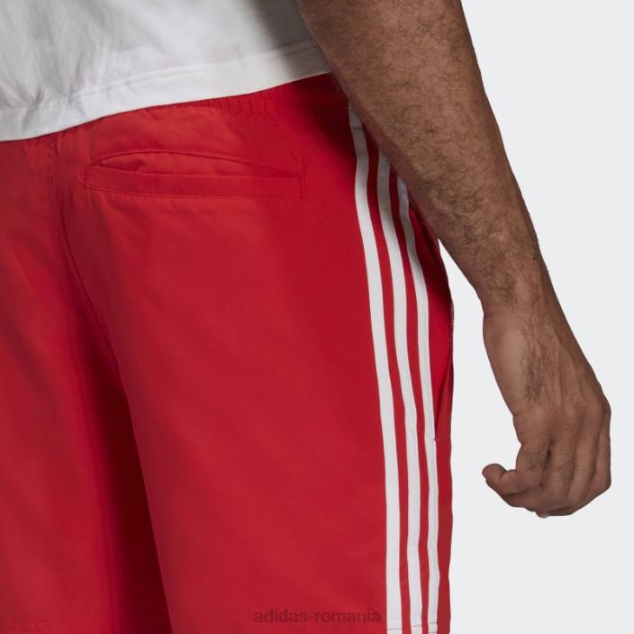 Adidas pantaloni scurți de baie adicolor classics cu 3 dungi roșii bărbați roșu 2JBN14659