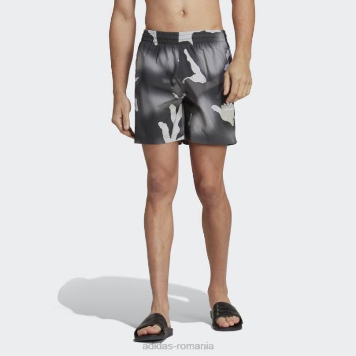 Adidas pantaloni scurți de baie camo originals negri bărbați negru 2JBN14077