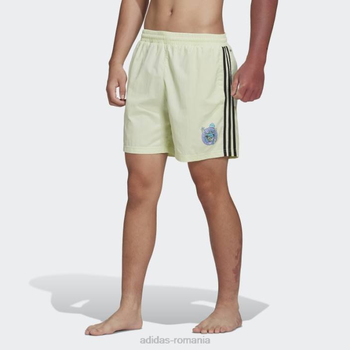 Adidas pantaloni scurți de baie cu pește înfocat grafic lime bărbați lămâie verde 2JBN14680