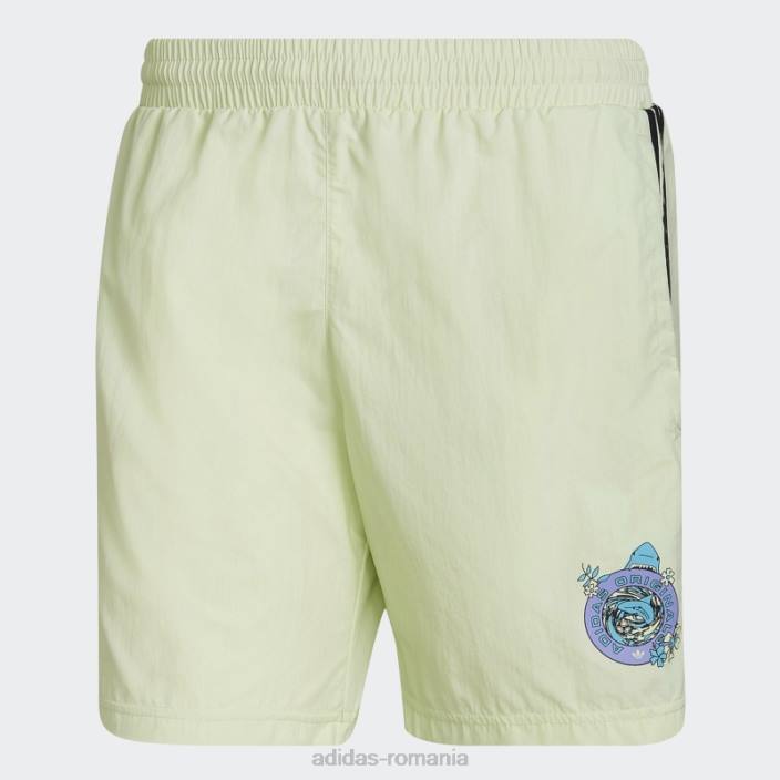 Adidas pantaloni scurți de baie cu pește înfocat grafic lime bărbați lămâie verde 2JBN14680
