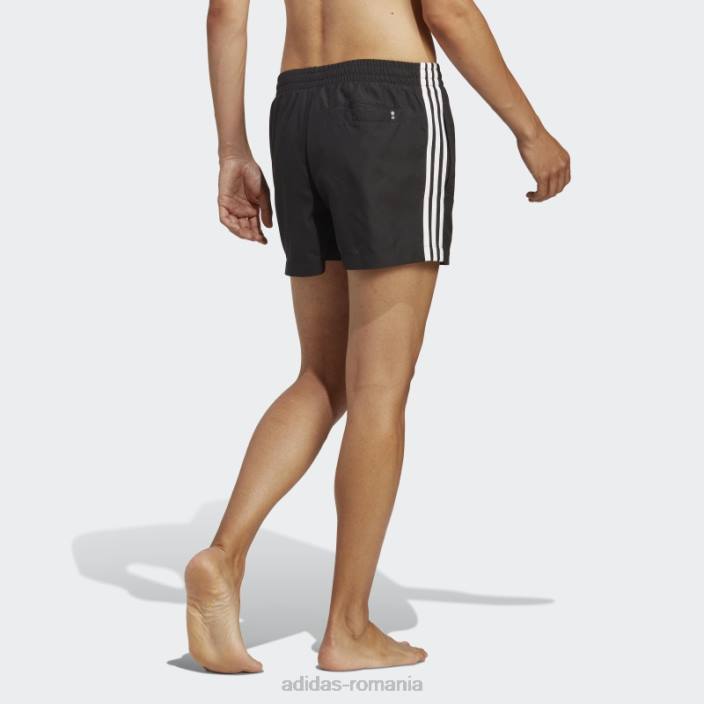 Adidas pantaloni scurți de baie de lungime scurtă adicolor cu 3 dungi negru bărbați alb negru 2JBN5401