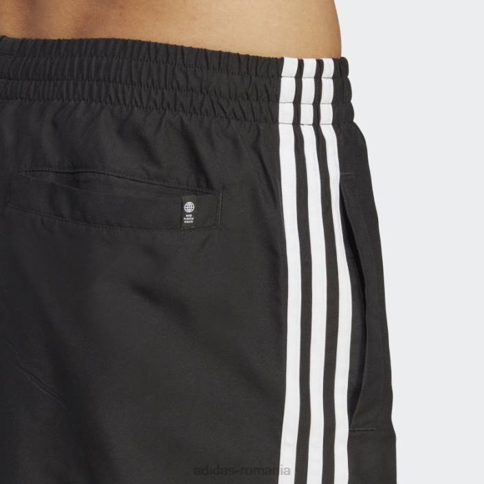 Adidas pantaloni scurți de baie de lungime scurtă adicolor cu 3 dungi negru bărbați alb negru 2JBN5401