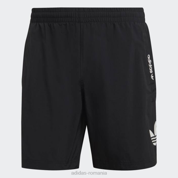 Adidas pantaloni scurți de baie originals essentials trefoil negri bărbați alb negru 2JBN7262
