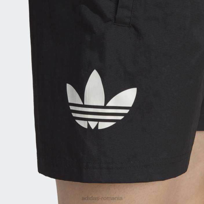 Adidas pantaloni scurți de baie originals essentials trefoil negri bărbați alb negru 2JBN7262