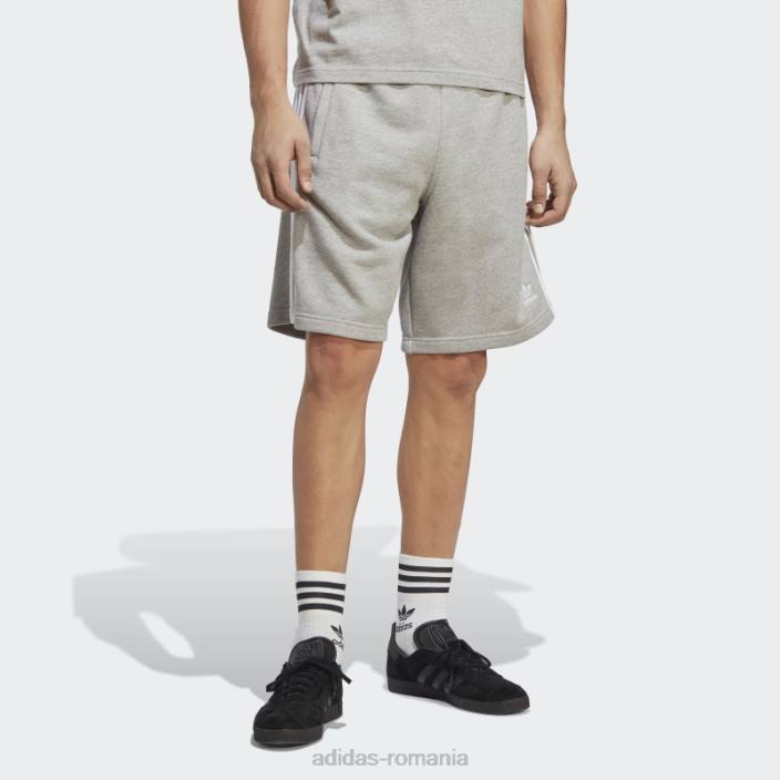 Adidas pantaloni scurți de transpirație cu 3 dungi adicolor classics gri mediu adidas bărbați gri mediu 2JBN4899