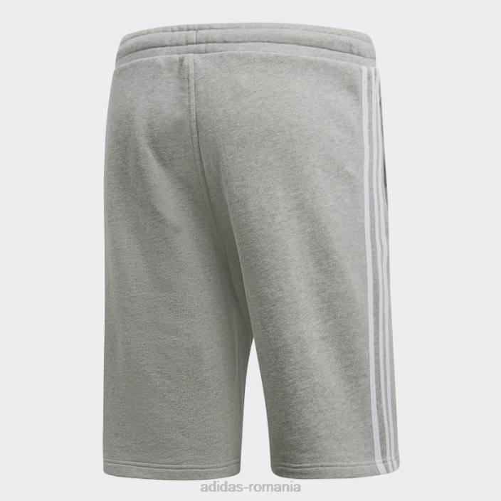 Adidas pantaloni scurți de transpirație gri mediu cu 3 dungi bărbați gri mediu 2JBN1493