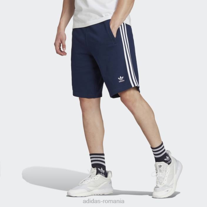 Adidas pantaloni scurți de transpirație night indigo adicolor classics cu 3 dungi bărbați indigo de noapte 2JBN6298