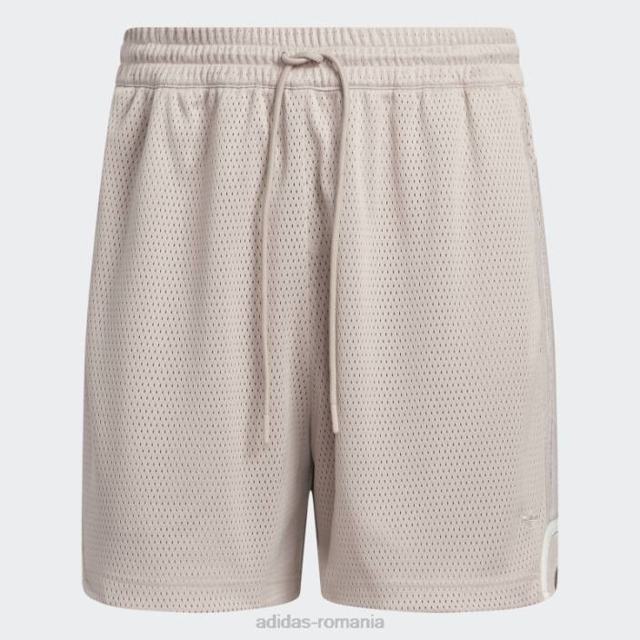 Adidas pantaloni scurți din plasă de baschet taupe adidas bărbați taupe/alb 2JBN6096