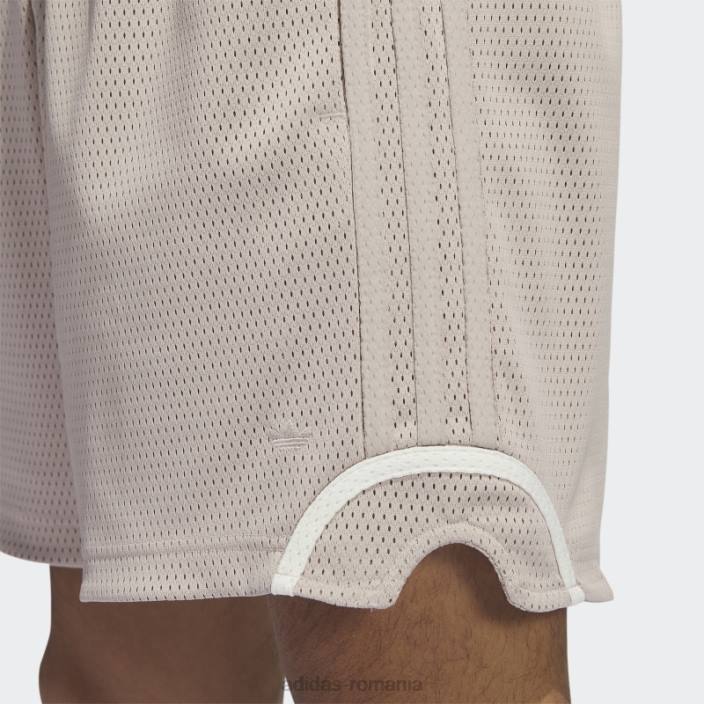 Adidas pantaloni scurți din plasă de baschet taupe adidas bărbați taupe/alb 2JBN6096