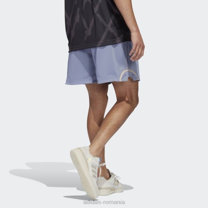 Adidas pantaloni scurți din plasă de baschet violet argintiu adidas bărbați violet argintiu/taupe 2JBN15219