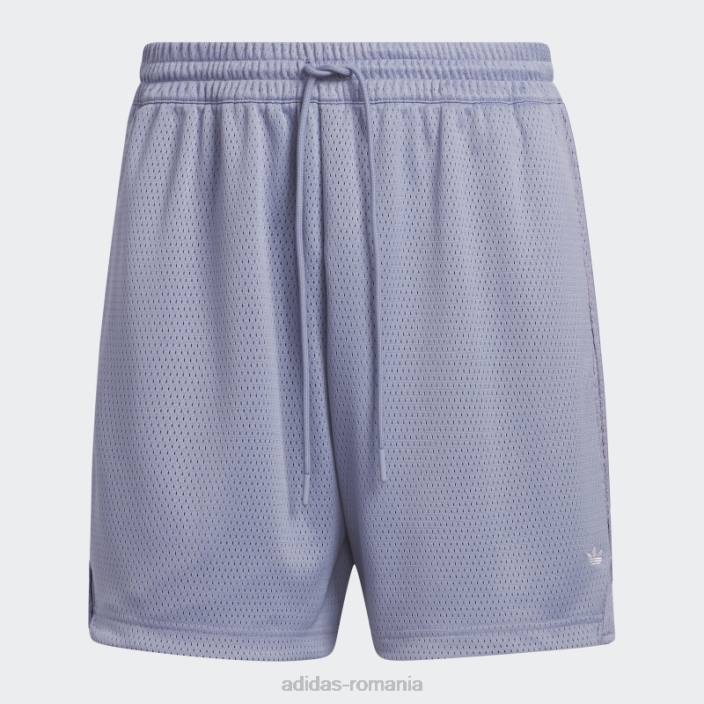 Adidas pantaloni scurți din plasă de baschet violet argintiu adidas bărbați violet argintiu/taupe 2JBN15219