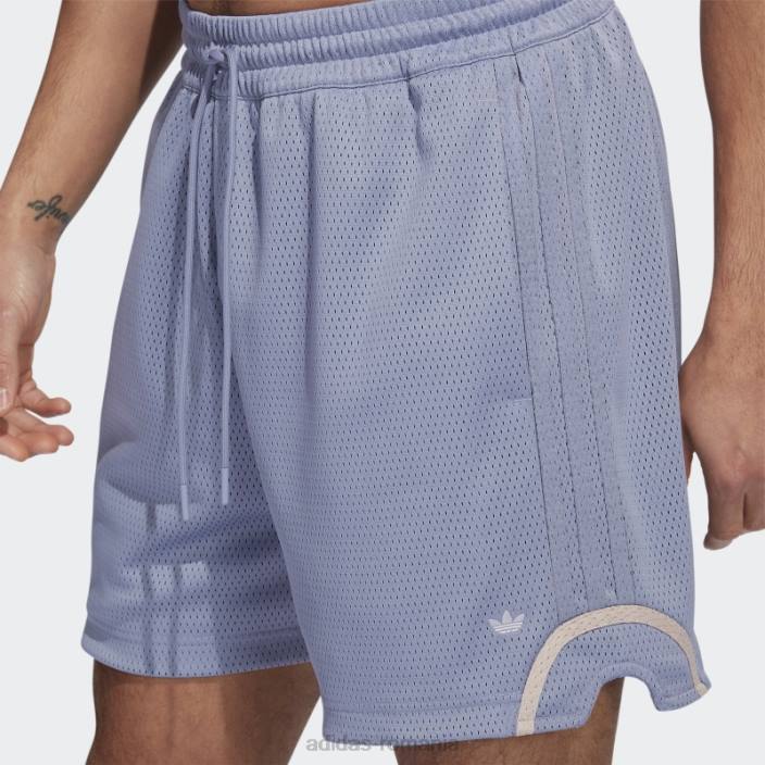 Adidas pantaloni scurți din plasă de baschet violet argintiu adidas bărbați violet argintiu/taupe 2JBN15219