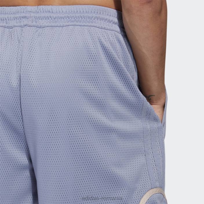 Adidas pantaloni scurți din plasă de baschet violet argintiu adidas bărbați violet argintiu/taupe 2JBN15219