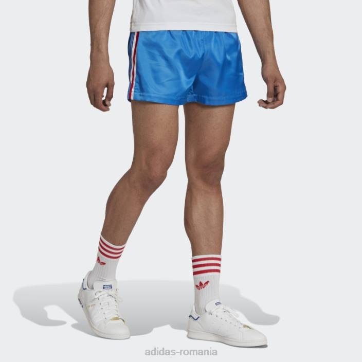 Adidas pantaloni scurți țesuți albaștri bărbați albastru/alb/auriu metalic 2JBN1241