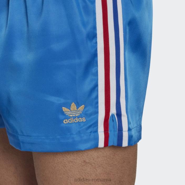 Adidas pantaloni scurți țesuți albaștri bărbați albastru/alb/auriu metalic 2JBN1241