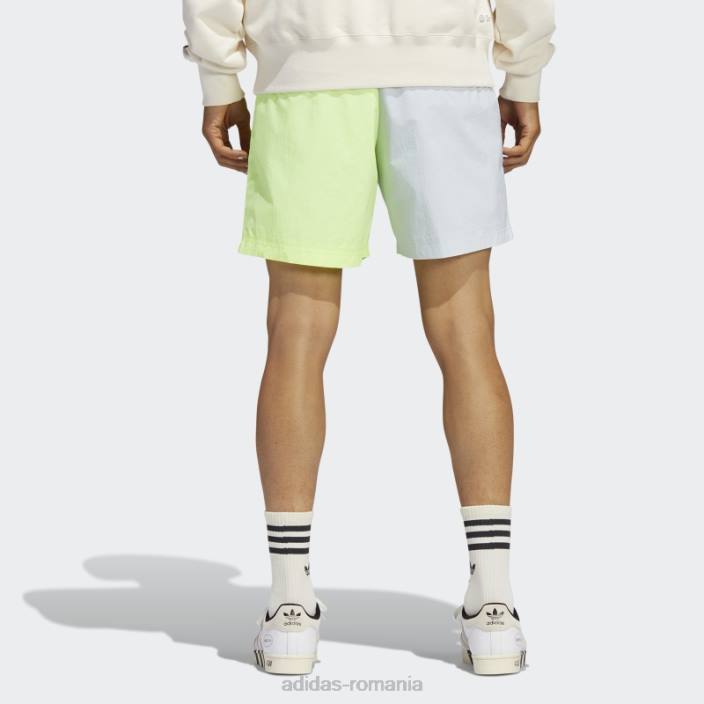 Adidas pantaloni scurți țesuți blocați nuanță albastră adidas bărbați nuanță albastră/galben de înaltă rezoluție 2JBN14934