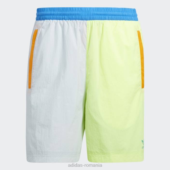 Adidas pantaloni scurți țesuți blocați nuanță albastră adidas bărbați nuanță albastră/galben de înaltă rezoluție 2JBN14934