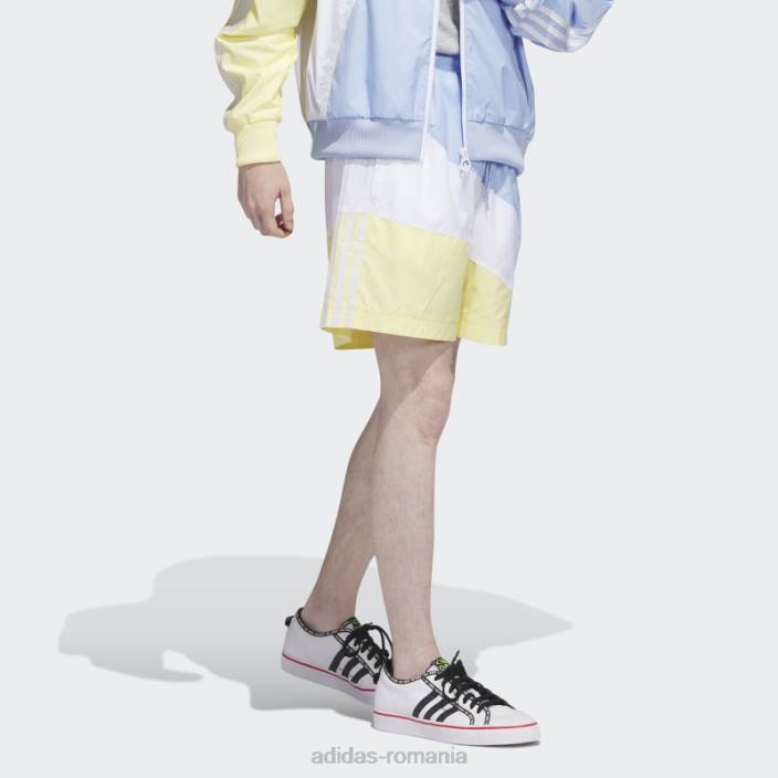 Adidas pantaloni scurți țesuți în vârtej albastru zori bărbați albastru zori/galben 2JBN6433