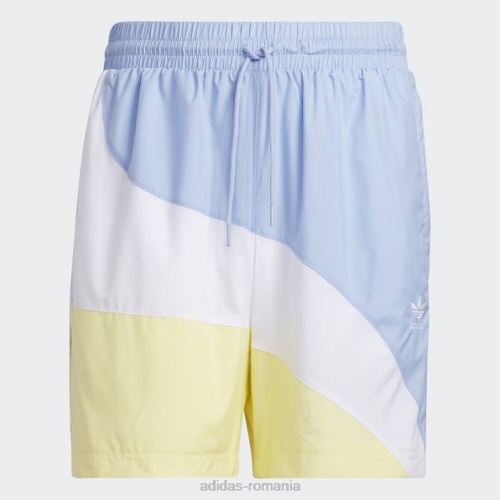 Adidas pantaloni scurți țesuți în vârtej albastru zori bărbați albastru zori/galben 2JBN6433
