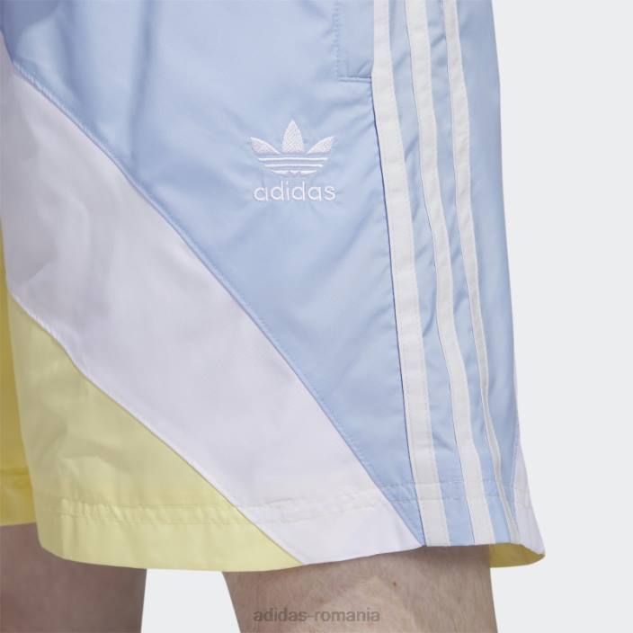 Adidas pantaloni scurți țesuți în vârtej albastru zori bărbați albastru zori/galben 2JBN6433