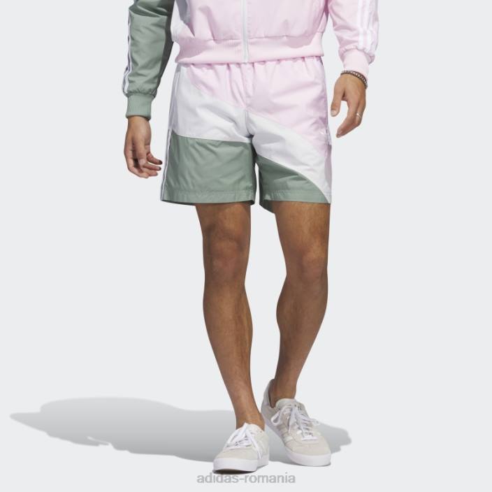 Adidas pantaloni scurți țesuți în vârtej roz bărbați roz/verde argintiu 2JBN6457