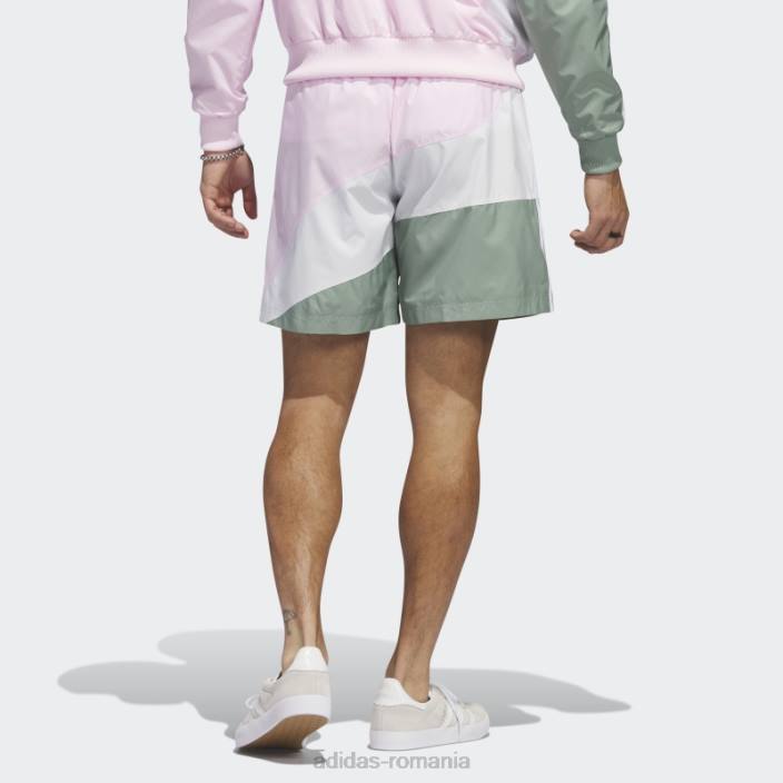 Adidas pantaloni scurți țesuți în vârtej roz bărbați roz/verde argintiu 2JBN6457