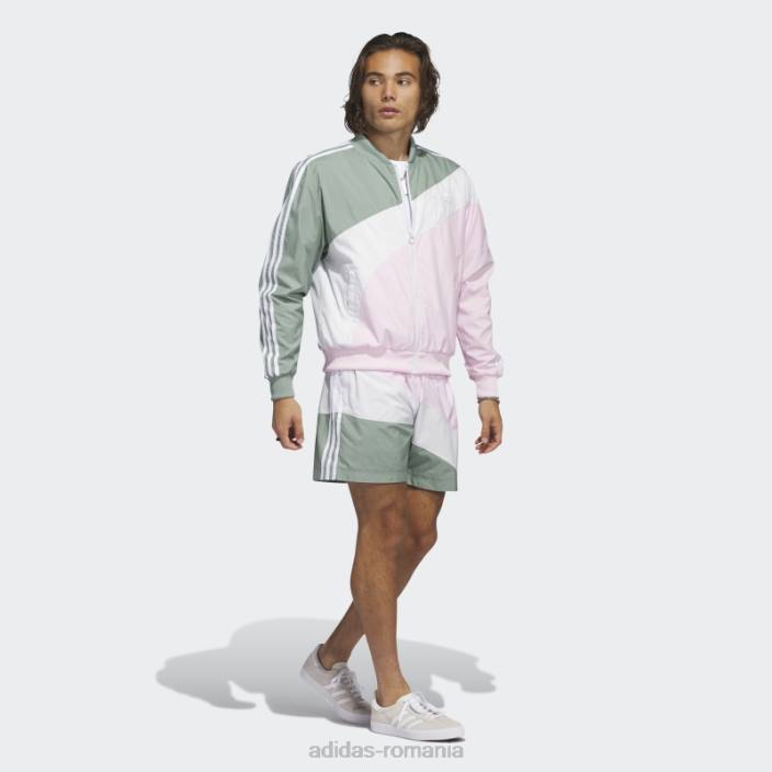 Adidas pantaloni scurți țesuți în vârtej roz bărbați roz/verde argintiu 2JBN6457