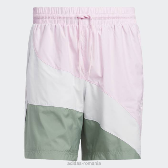 Adidas pantaloni scurți țesuți în vârtej roz bărbați roz/verde argintiu 2JBN6457