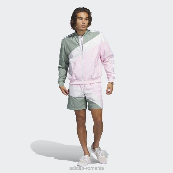 Adidas pantaloni scurți țesuți în vârtej roz bărbați roz/verde argintiu 2JBN6457