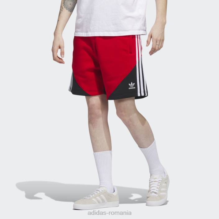 Adidas pantaloni scurți fleece sst stacojiu bărbați stacojiu/negru 2JBN5402