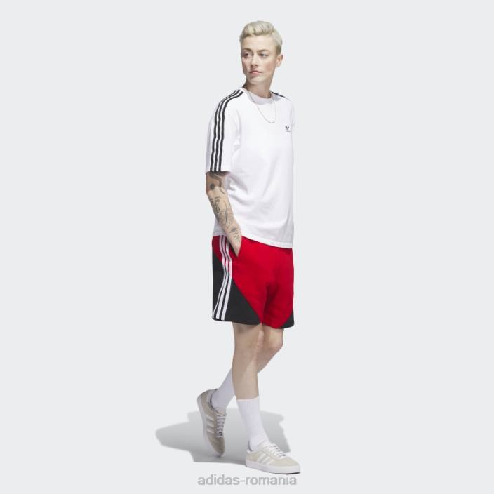 Adidas pantaloni scurți fleece sst stacojiu bărbați stacojiu/negru 2JBN5402