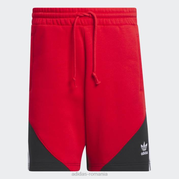 Adidas pantaloni scurți fleece sst stacojiu bărbați stacojiu/negru 2JBN5402