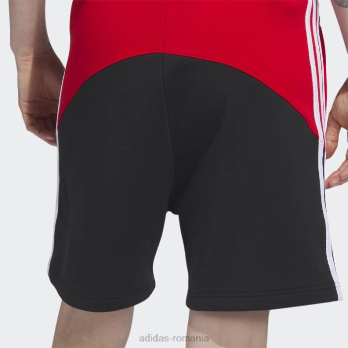 Adidas pantaloni scurți fleece sst stacojiu bărbați stacojiu/negru 2JBN5402
