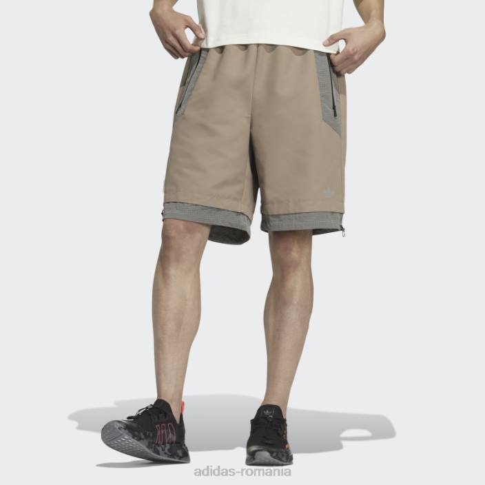 Adidas pantaloni scurți maro cretos bărbați maro cretos/maro deschis 2JBN1673