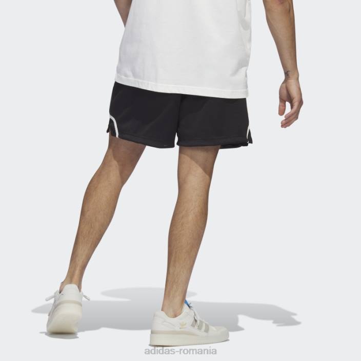 Adidas pantaloni scurți negri din plasă de baschet bărbați zori negre/argintii 2JBN15220