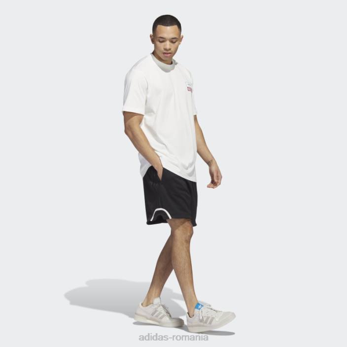 Adidas pantaloni scurți negri din plasă de baschet bărbați zori negre/argintii 2JBN15220