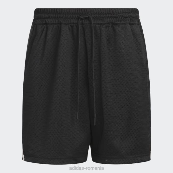 Adidas pantaloni scurți negri din plasă de baschet bărbați zori negre/argintii 2JBN15220