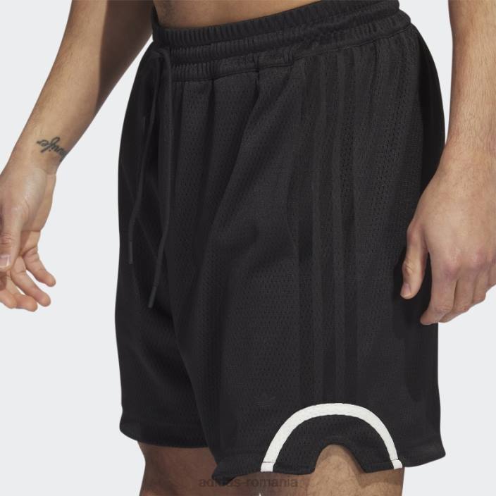 Adidas pantaloni scurți negri din plasă de baschet bărbați zori negre/argintii 2JBN15220