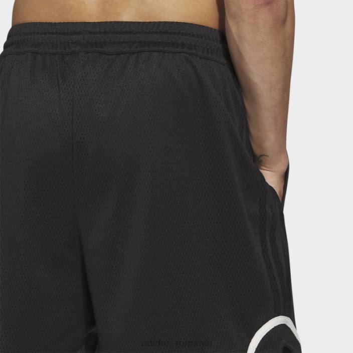 Adidas pantaloni scurți negri din plasă de baschet bărbați zori negre/argintii 2JBN15220
