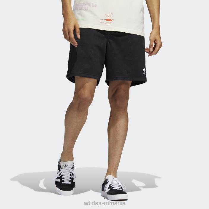 Adidas pantaloni scurți negri din plasă essentials bărbați negru 2JBN6694