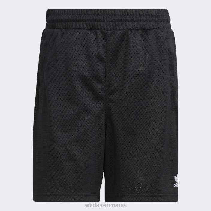 Adidas pantaloni scurți negri din plasă essentials bărbați negru 2JBN6694