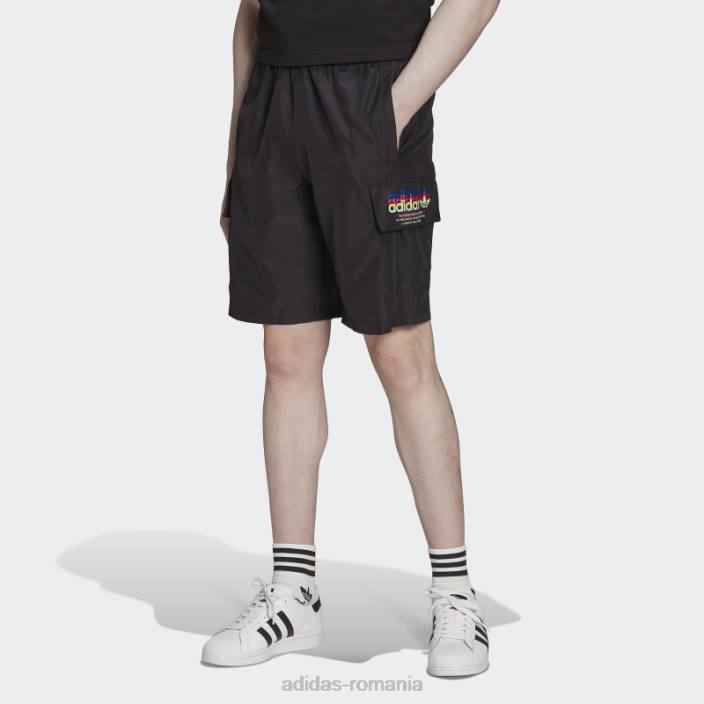 Adidas pantaloni scurți negri hiperreal cargo bărbați alb negru 2JBN7373