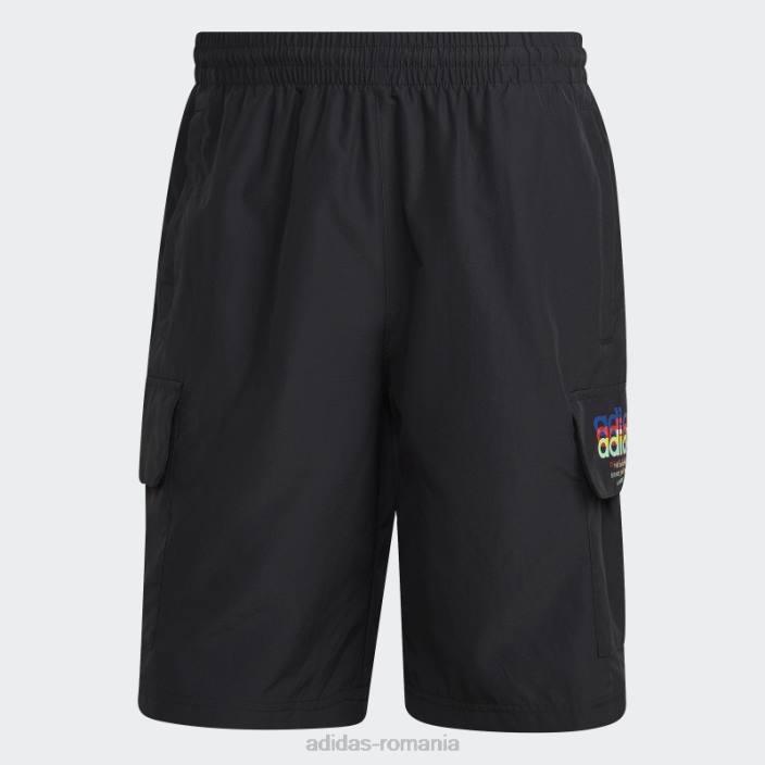 Adidas pantaloni scurți negri hiperreal cargo bărbați alb negru 2JBN7373