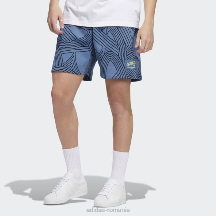 Adidas pantaloni scurți originali cu imprimeu athletic club, albastru modificat bărbați albastru/galben alterat 2JBN14942