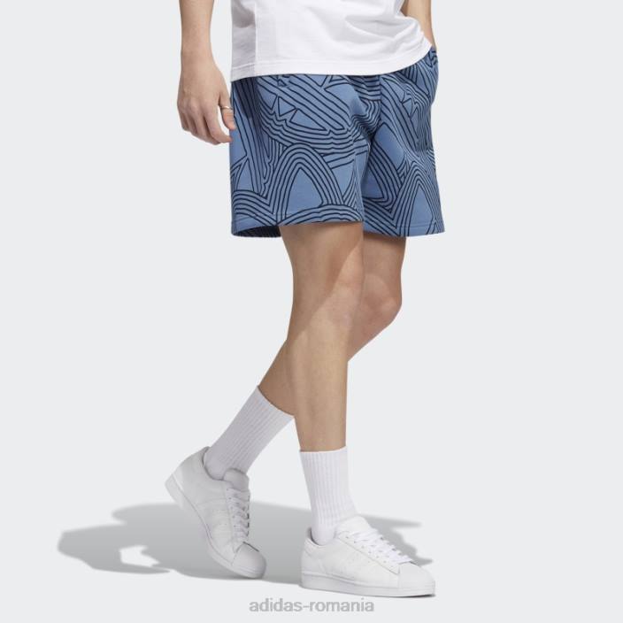 Adidas pantaloni scurți originali cu imprimeu athletic club, albastru modificat bărbați albastru/galben alterat 2JBN14942