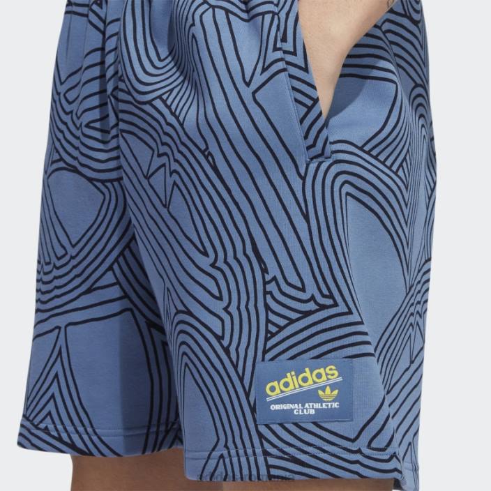 Adidas pantaloni scurți originali cu imprimeu athletic club, albastru modificat bărbați albastru/galben alterat 2JBN14942