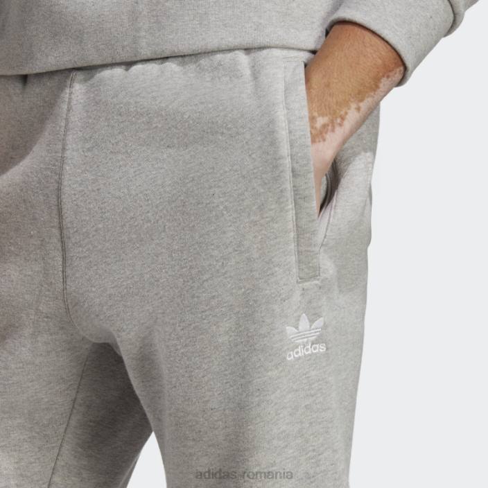 Adidas pantaloni trefoil essentials gri mediu bărbați gri mediu 2JBN934