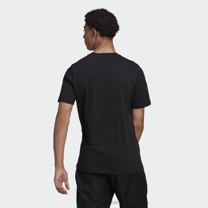 Adidas r.y.v. tricou grafic negru bărbați negru 2JBN14816