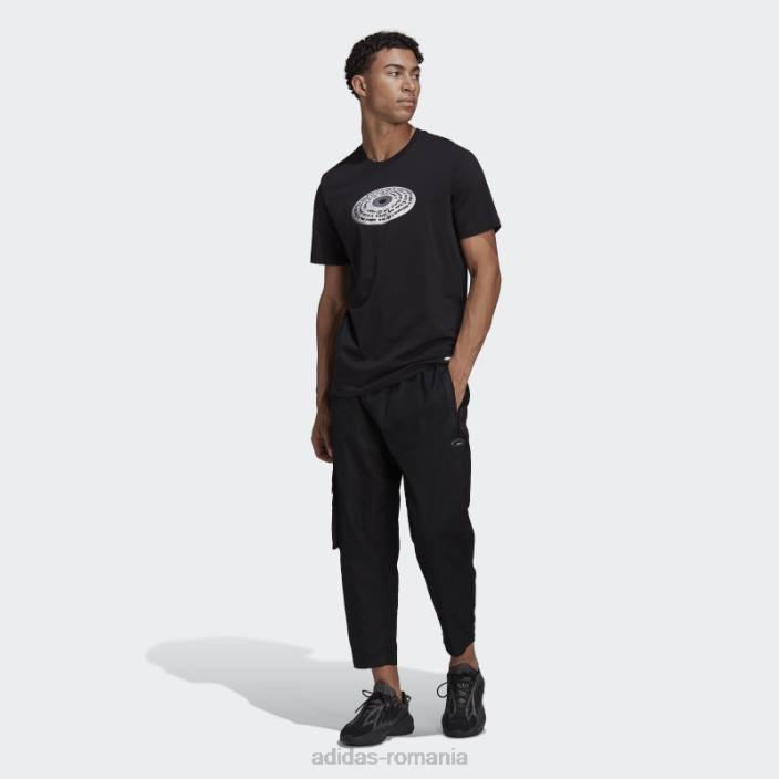 Adidas r.y.v. tricou grafic negru bărbați negru 2JBN14816