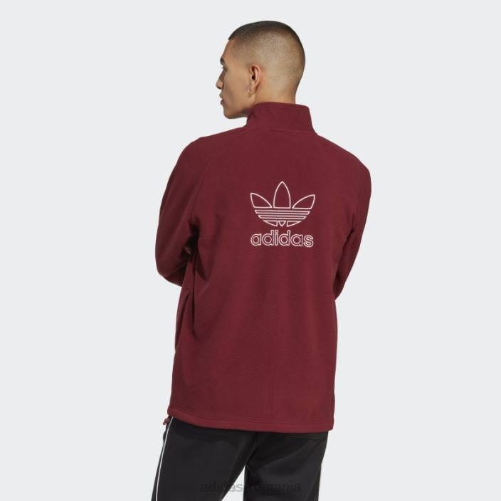 Adidas roșu adicolor classics trefoil teddy fleece jachetă bărbați roșu 2JBN5356